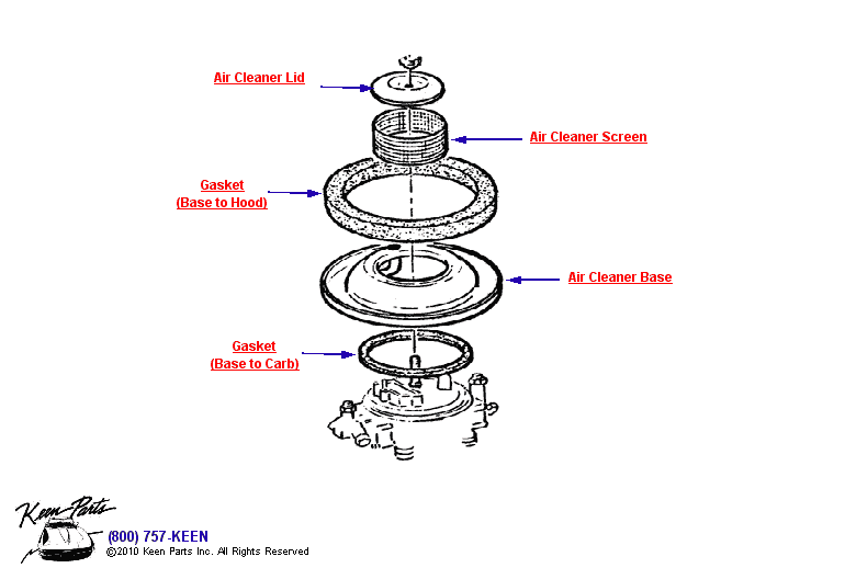 L-88 Air Cleaner Diagram for a 1968 Corvette