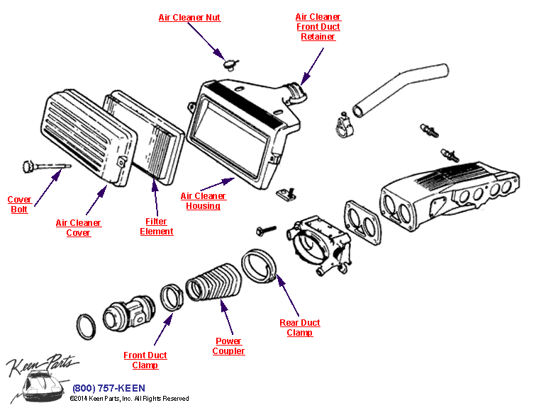 Air Intake Diagram for a 1961 Corvette