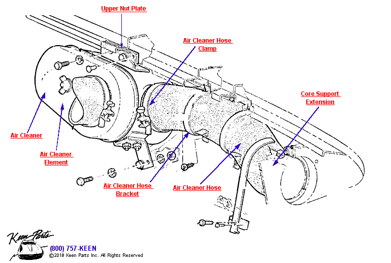 Fuel Injector Air Cleaner Diagram for a 2008 Corvette
