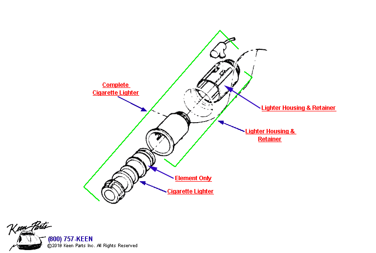 Cigarette Lighter Diagram for a 1960 Corvette