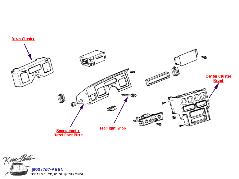 Instrument Panel Diagram for All Corvette Years