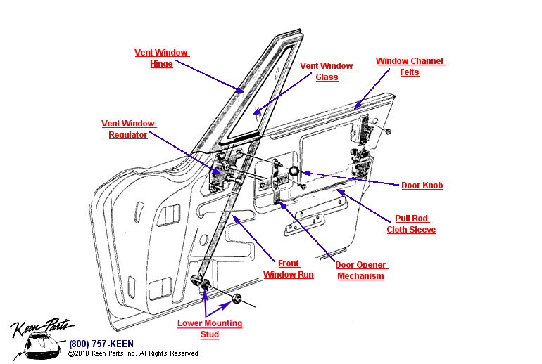 Convertible Door Diagram for a 1963 Corvette