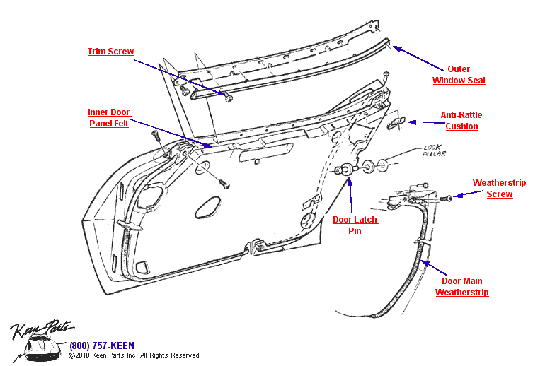Window Trim Diagram for a 1955 Corvette