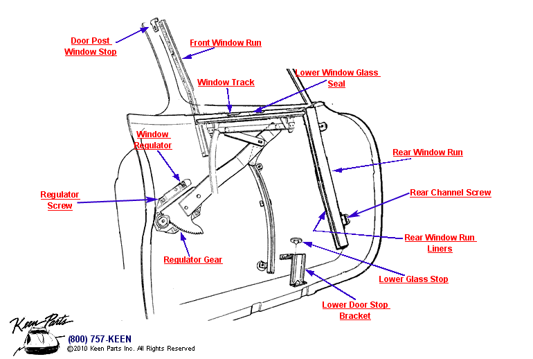 Window Regulator &amp; Runs Diagram for a 1999 Corvette