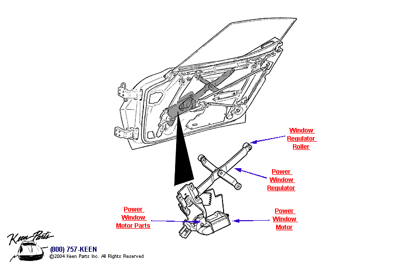 Power Window Regulator Diagram for a 1968 Corvette