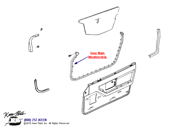 Door Weatherstrip Diagram for a 1995 Corvette