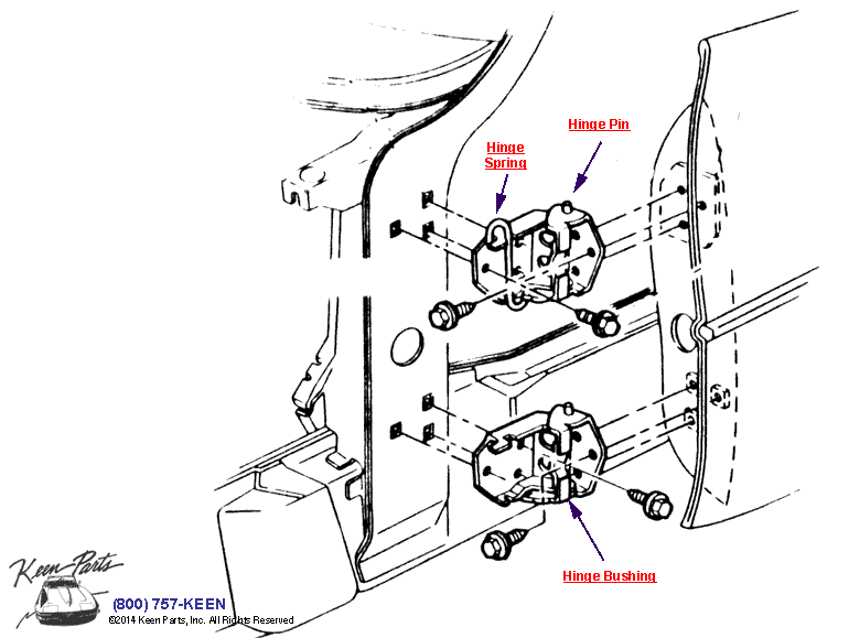 Door Hinges Diagram for a 2010 Corvette