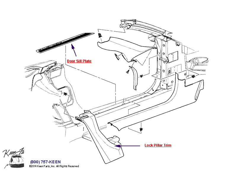 Door Sills Diagram for a 1964 Corvette