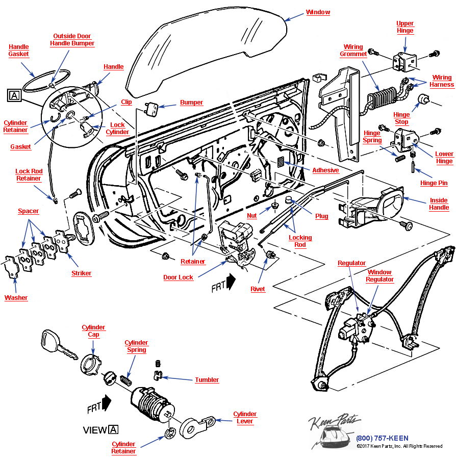 Door Locks Diagram for a 1963 Corvette