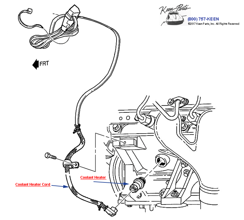 Engine Block Heater Diagram for a 1967 Corvette