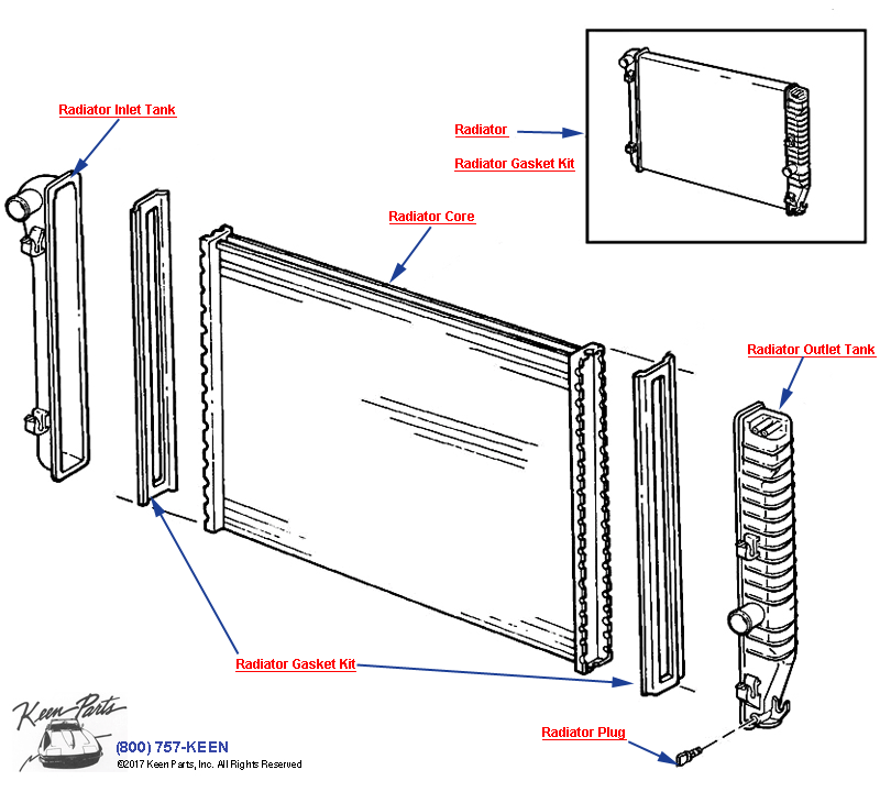 Radiator Assembly- Not M30 Transmission Diagram for a 2001 Corvette