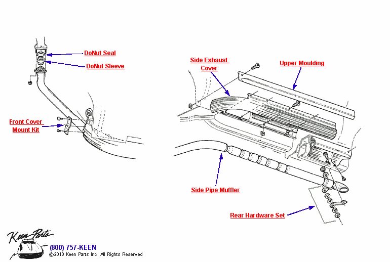 Side Pipes &amp; DoNuts Diagram for All Corvette Years