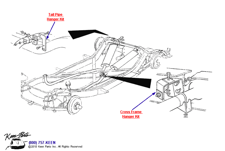 Exhaust Hanger Kits Diagram for a 1987 Corvette