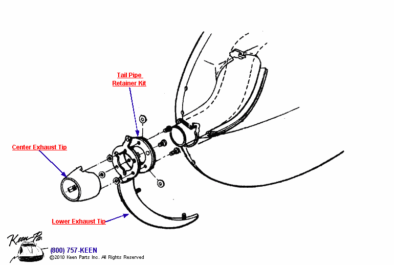 Tail Pipe Diagram for a 2024 Corvette