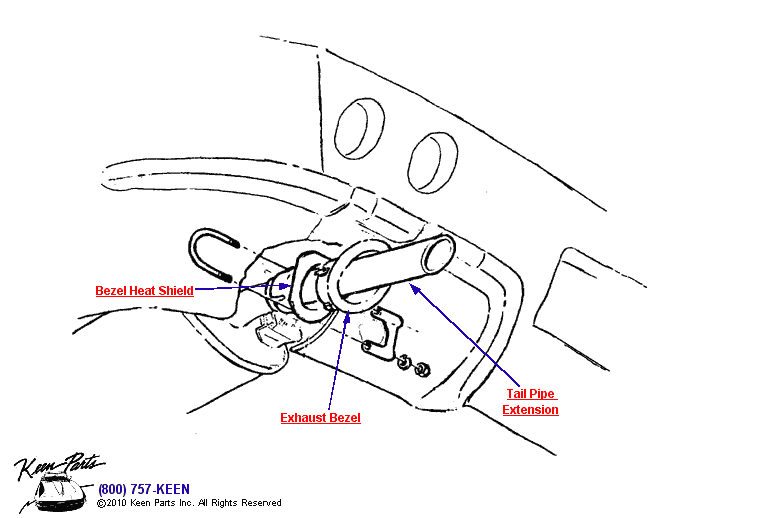 Tail Pipe &amp; Bezel Diagram for a 1996 Corvette