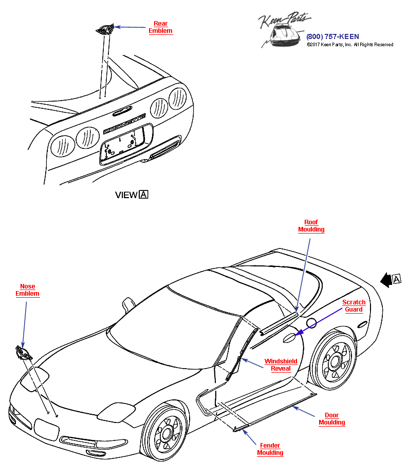 Emblems- Coupe Diagram for a 1992 Corvette