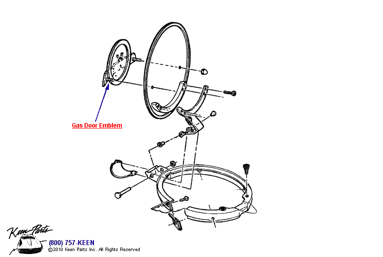 Gas Door Emblem Diagram for a 1978 Corvette