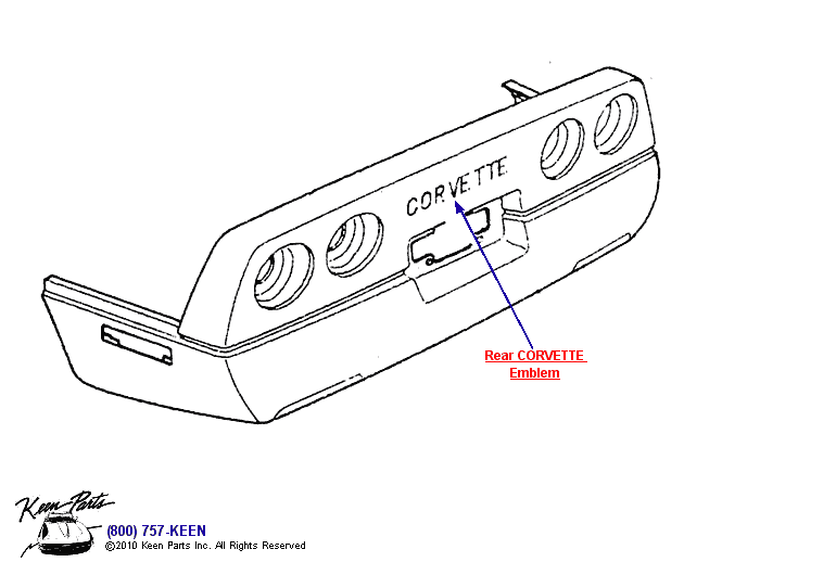 Rear Emblem Diagram for a 1986 Corvette