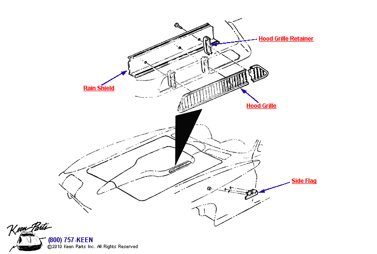 Big Block Trim &amp; Emblems Diagram for All Corvette Years