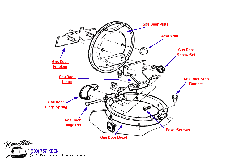 Gas Door Diagram for a 2008 Corvette