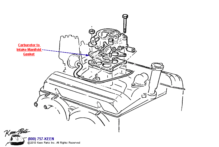 Carburetor - Intake Manifold Diagram for a 1978 Corvette