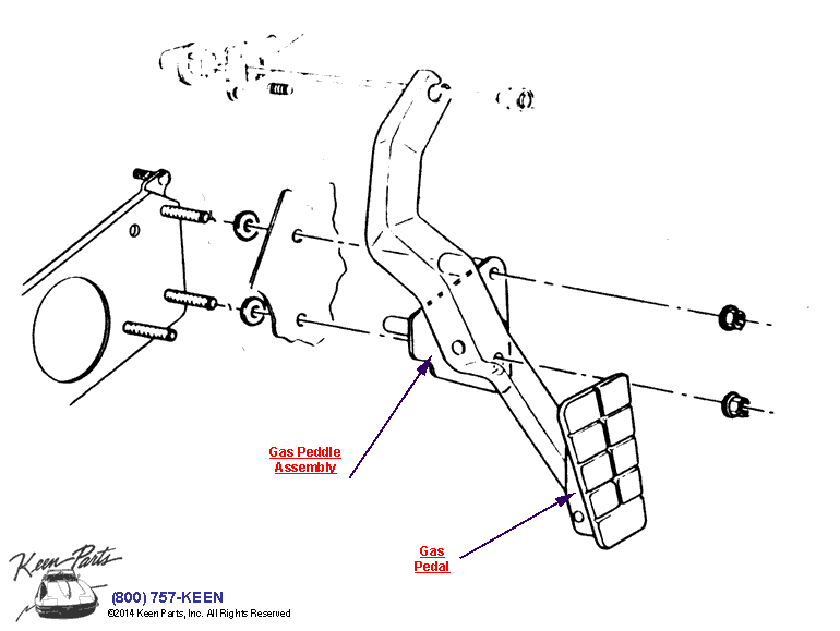 Gas Pedal Diagram for a 1963 Corvette