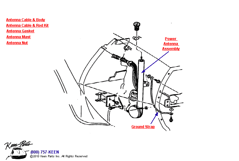 Power Antenna Diagram for a 2019 Corvette