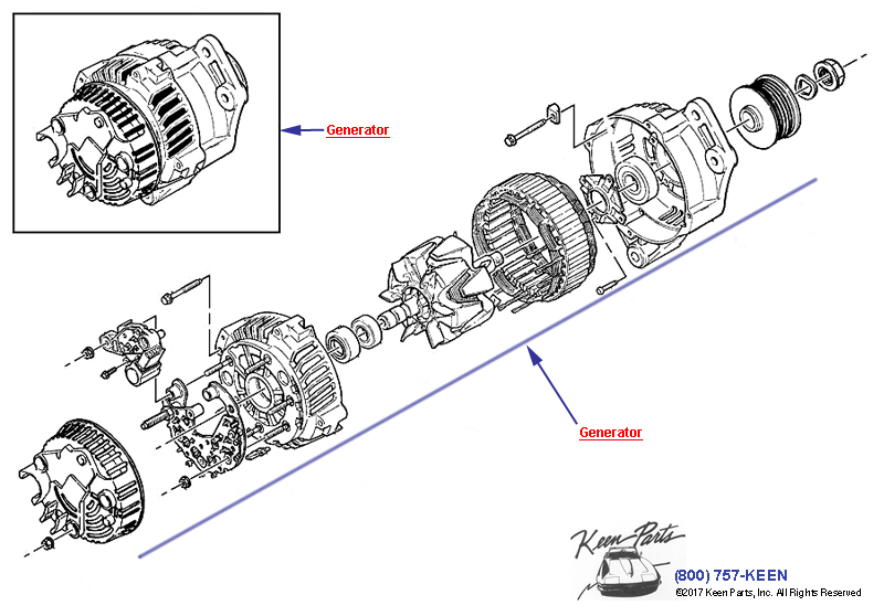 Generator Assembly Diagram for a 2014 Corvette