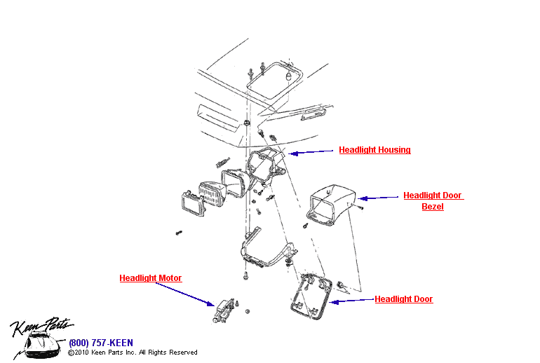 Headlight Diagram for a 1990 Corvette