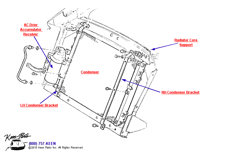 AC Condenser &amp; Brackets Diagram for a 2011 Corvette