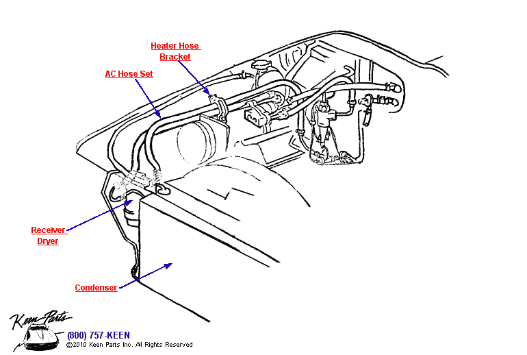 AC Hoses &amp; Condenser Diagram for a 1959 Corvette