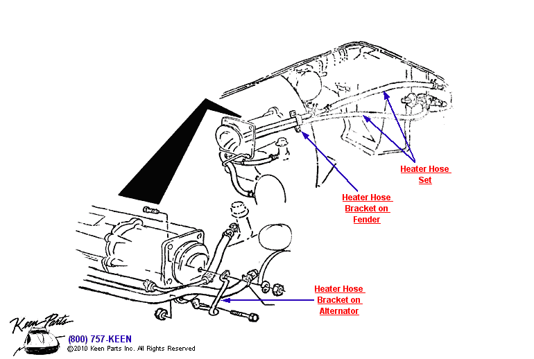 AC Heater Hoses Diagram for a 1999 Corvette