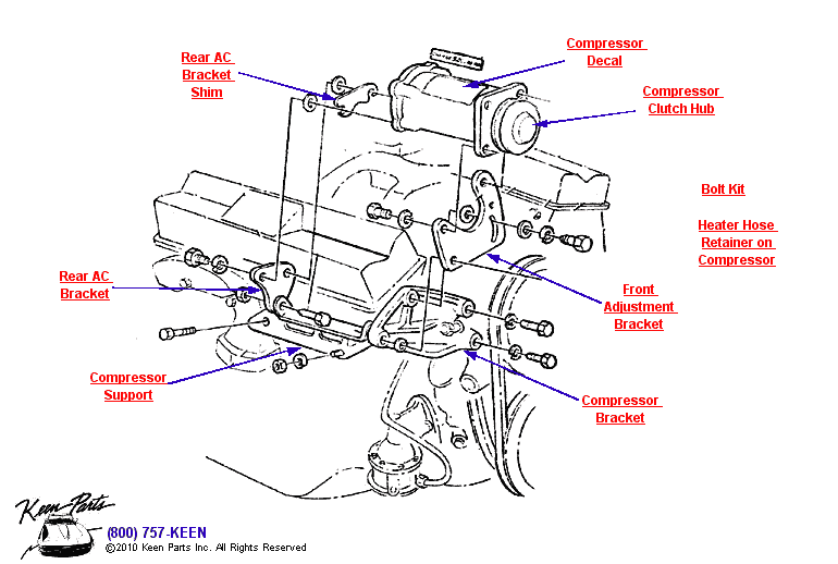AC Compressor Diagram for a 1963 Corvette