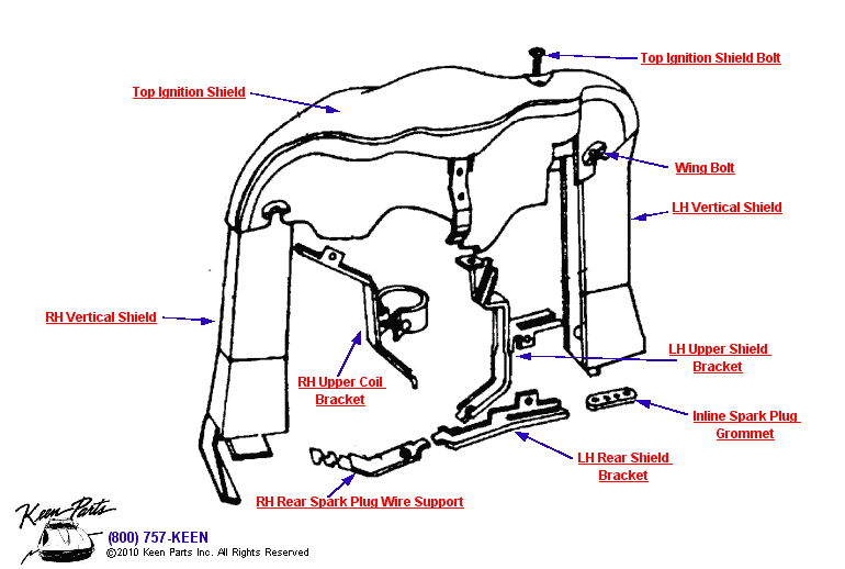Rear Ignition Shielding Diagram for a 2005 Corvette