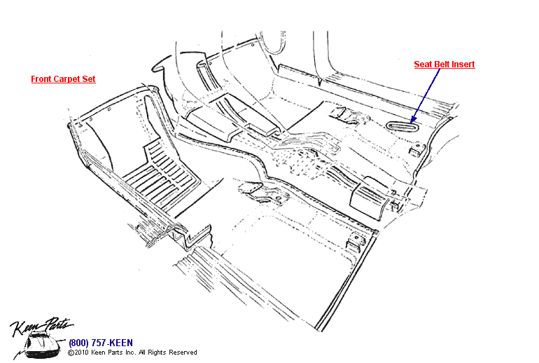 Front Carpet Diagram for a 1980 Corvette