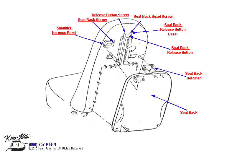 Seat Back Diagram for a 2019 Corvette