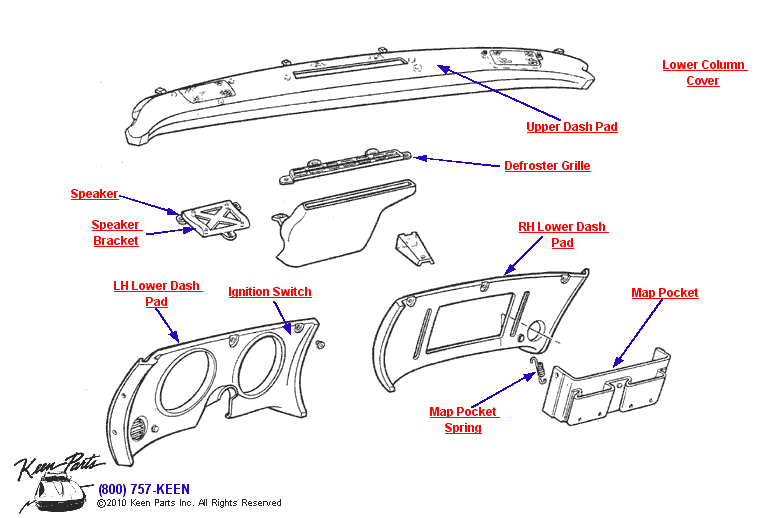 Dash Diagram for a 1953 Corvette