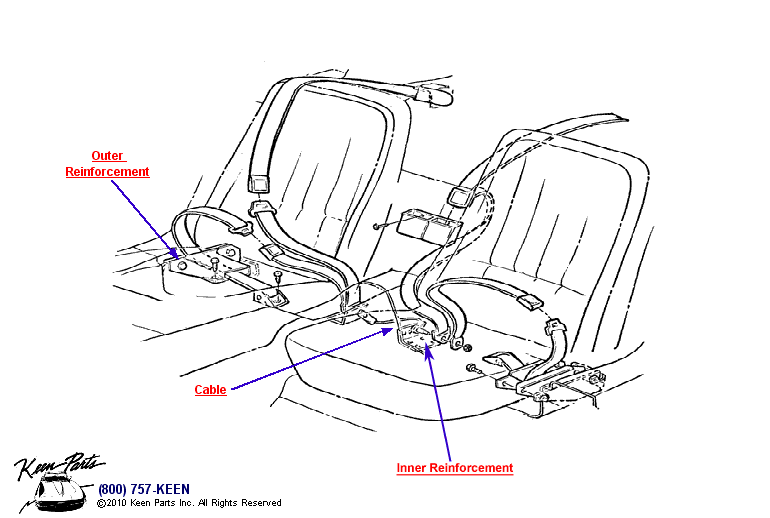 Seats &amp; Belts Diagram for a 1968 Corvette