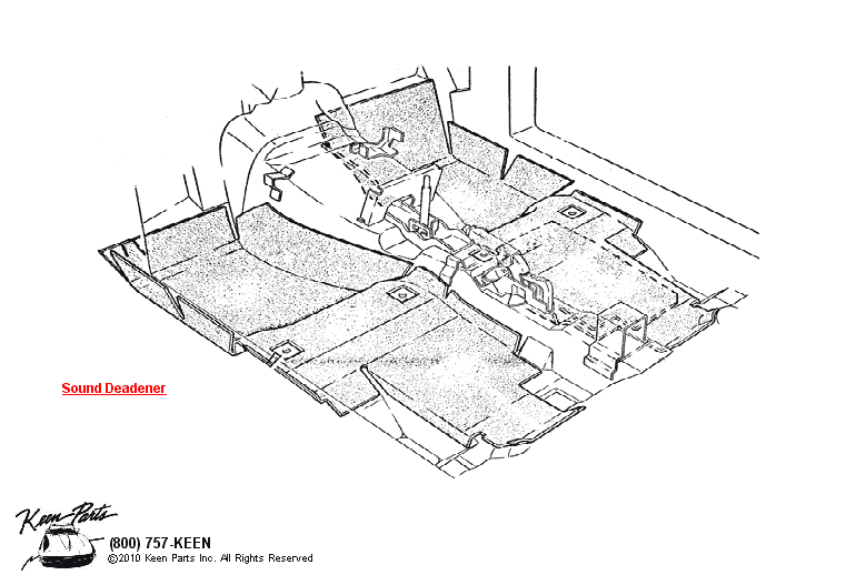 Sound Deadener Diagram for a 1977 Corvette