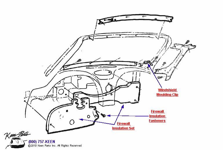 Firewall Diagram for a 1967 Corvette