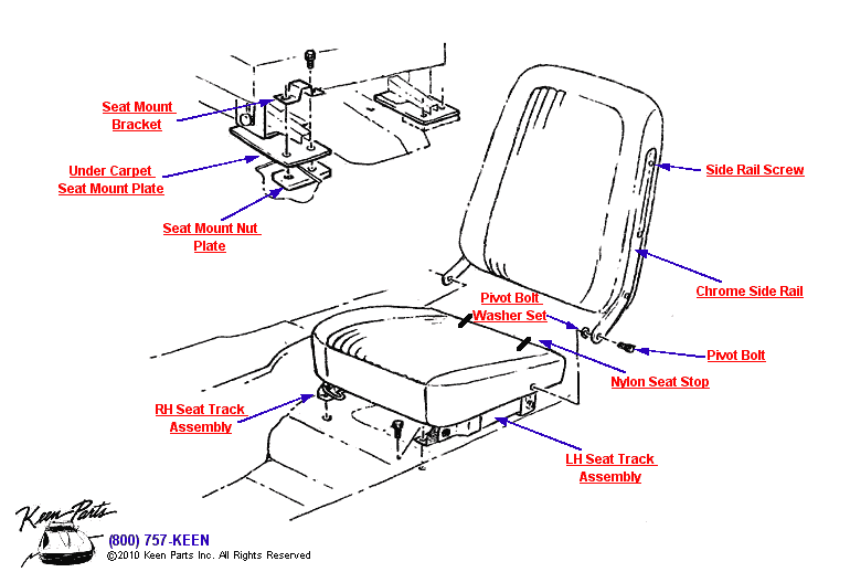 Seat Assembly Diagram for a 1959 Corvette
