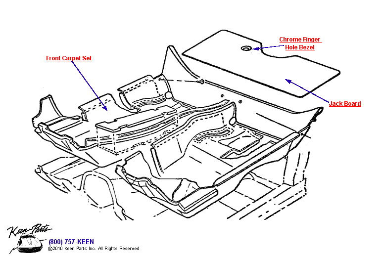 Carpets &amp; Rear Cover Diagram for a 2014 Corvette