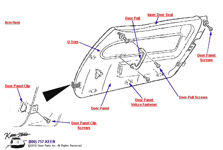Standard Door Panel Diagram for a 1979 Corvette