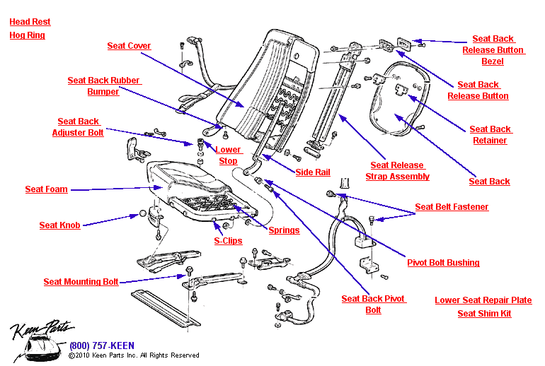 Seat &amp; Belt Diagram for a 1981 Corvette