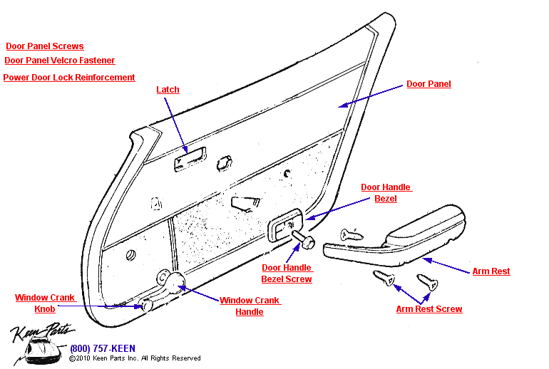 Door Panel Diagram for a 2017 Corvette