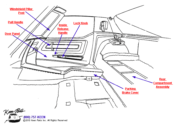 Interior Diagram for a 1974 Corvette