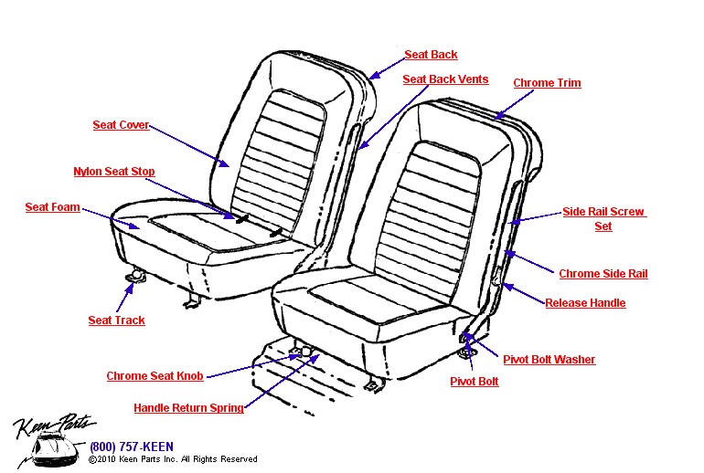 Seat Diagram for a 1955 Corvette