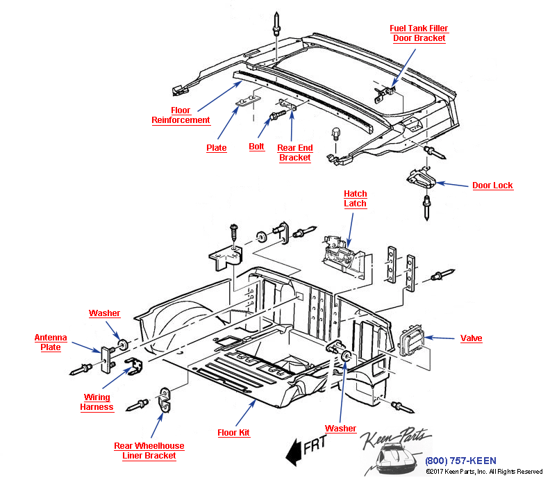 Compartment / Rear Storage- Hardtop Diagram for a 2017 Corvette