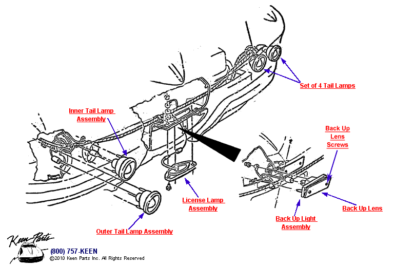 Tail Lights Diagram for a 1995 Corvette