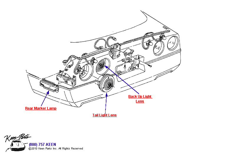 Rear Lights Diagram for a 1968 Corvette